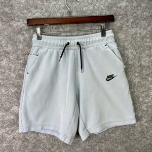 Nike Sweat Shorts Youth Large Light Blue Athletic Drawstring Pockets Logo Casual